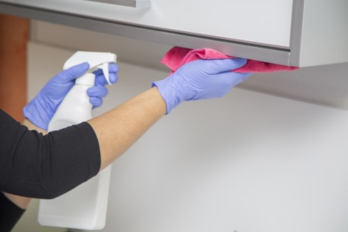 Upholstery stain removal on a fabric sofa
