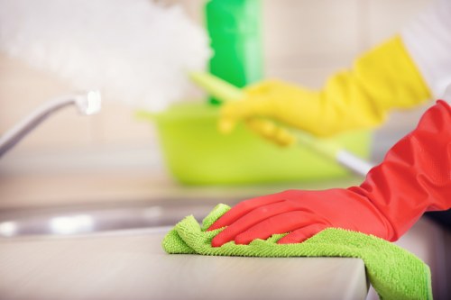 Belsize Park Carpet Cleaners team finishing a safe and organised cleaning job